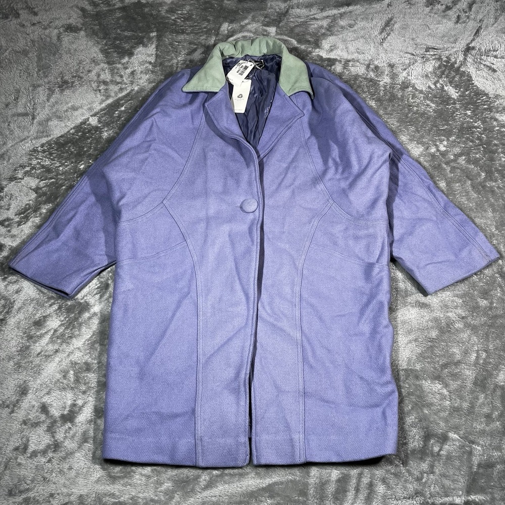 American Apparel Coat Women One Size First All Purple Wool Coat USA NYC NWT